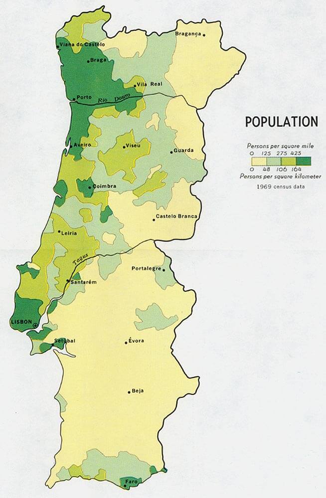 Portugal Population Map