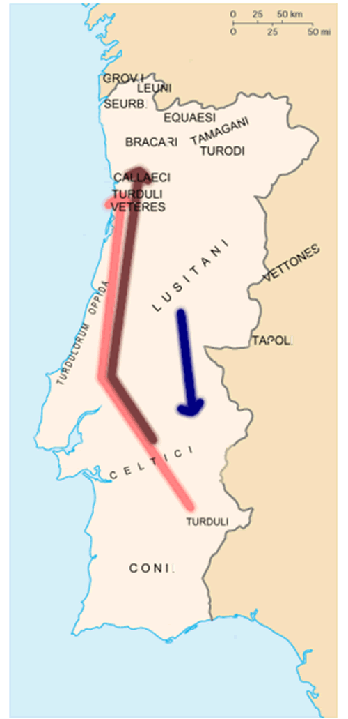 pre roman tribes map portugal