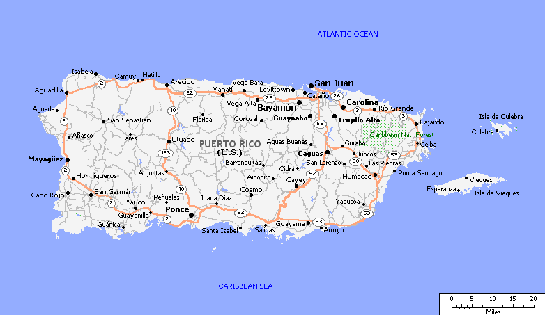 Map of Puerto Rico San juan