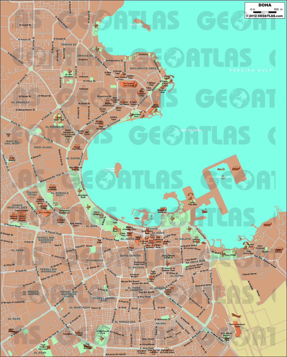 downtown map of doha