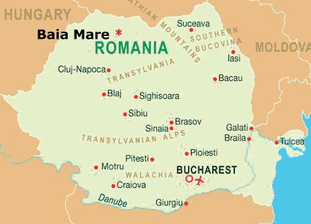Baia Mare romania map