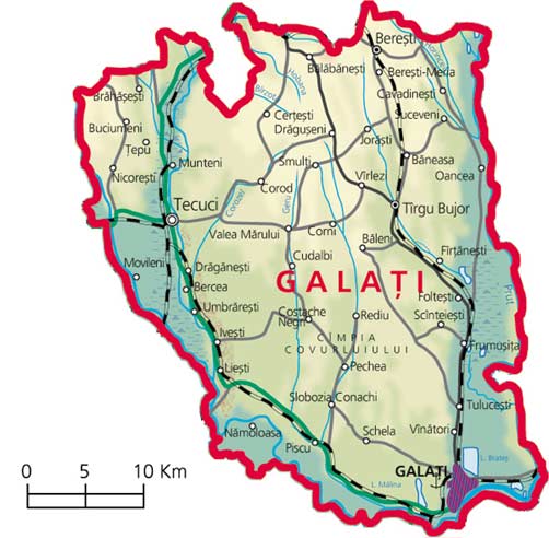 Galati province map
