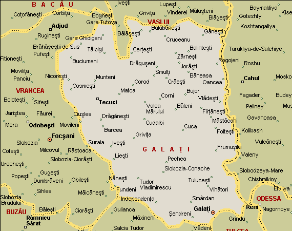 Galati regional map