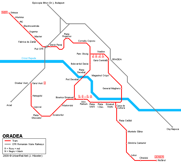 Oradea metro map