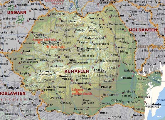 Romania map Oradea