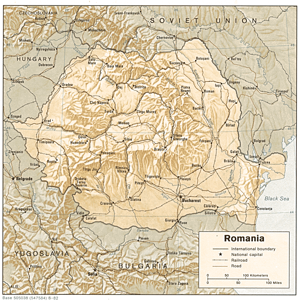 romania relief map