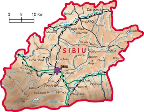 Sibiu province map
