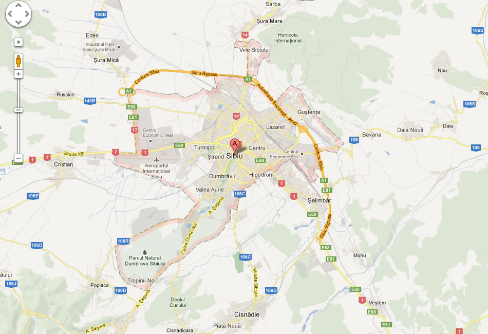 map of Sibiu