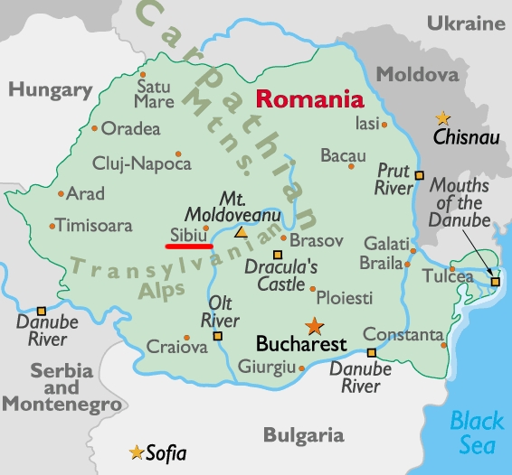 romania map Sibiu