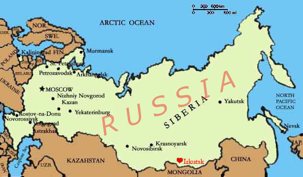 russia irkutsk map
