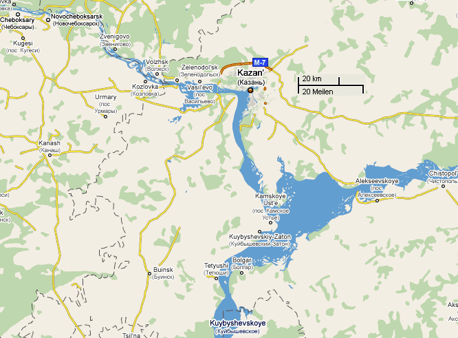 Kazan area map