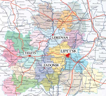 Lipetsk area map