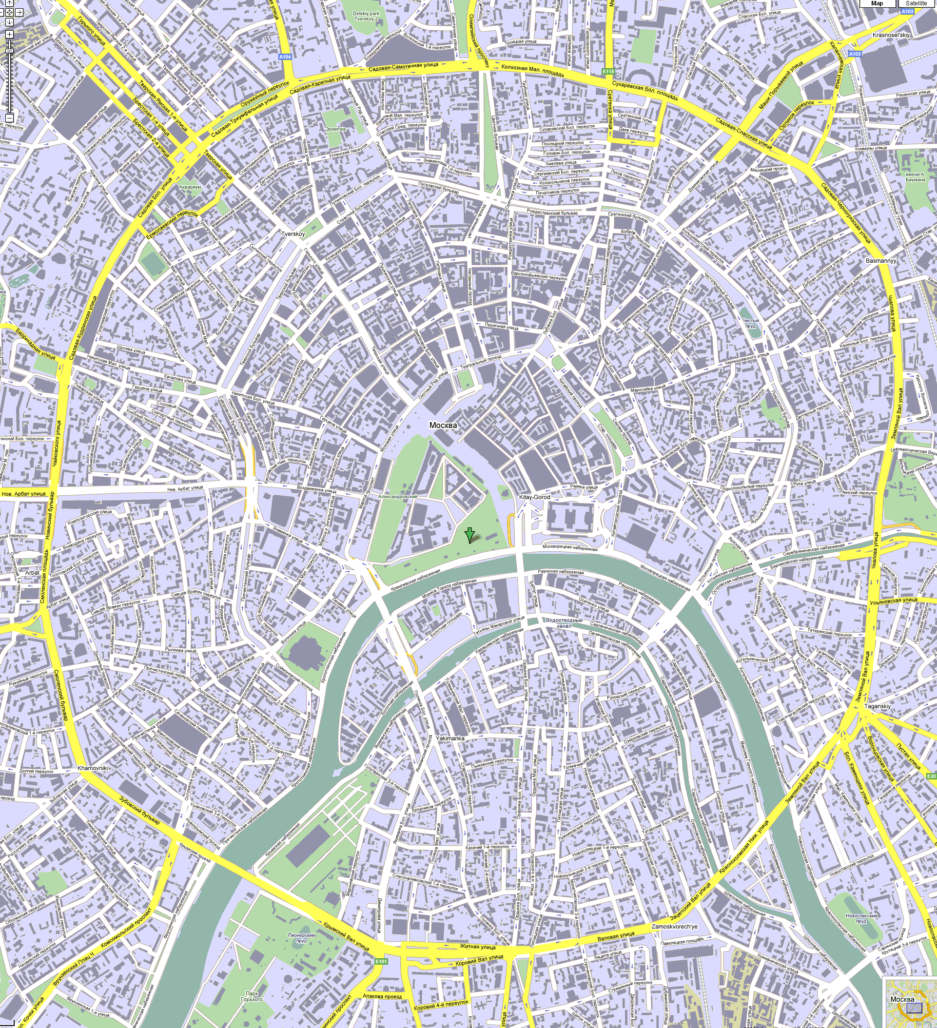 Moscow Map and Moscow Satellite Image