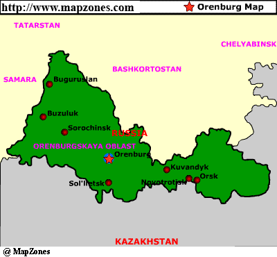 Orenburg province map