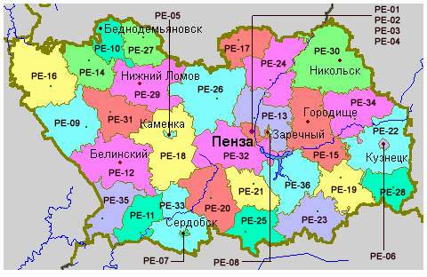Penza political map