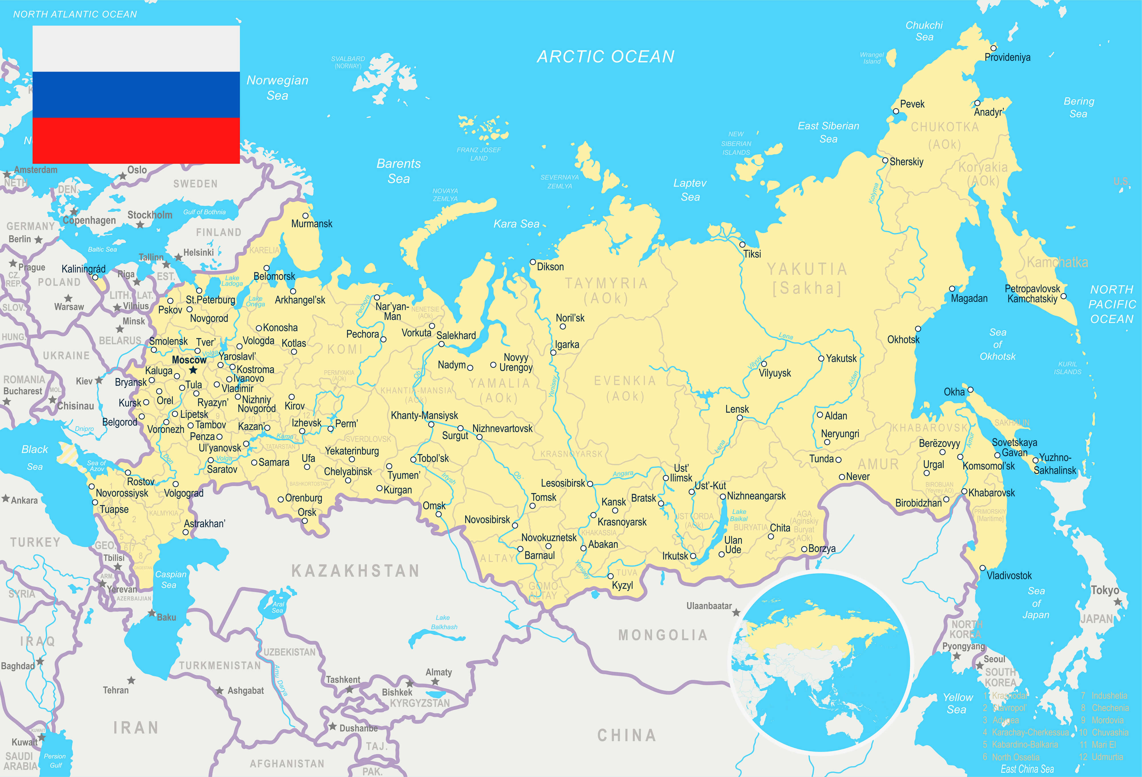 Rostov on Don on Russia Political Map