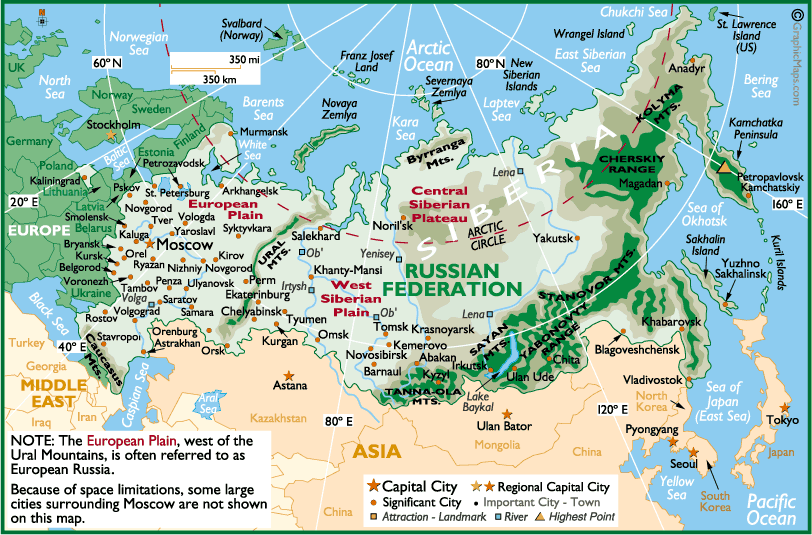 russia federation map