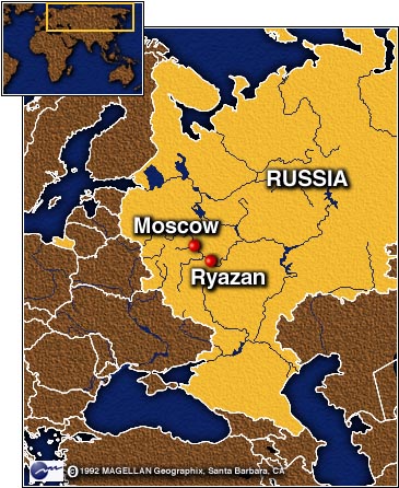 Ryazan moscow map russia