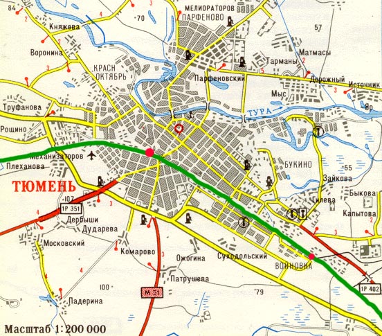 Карта тюмени с улицами и остановками