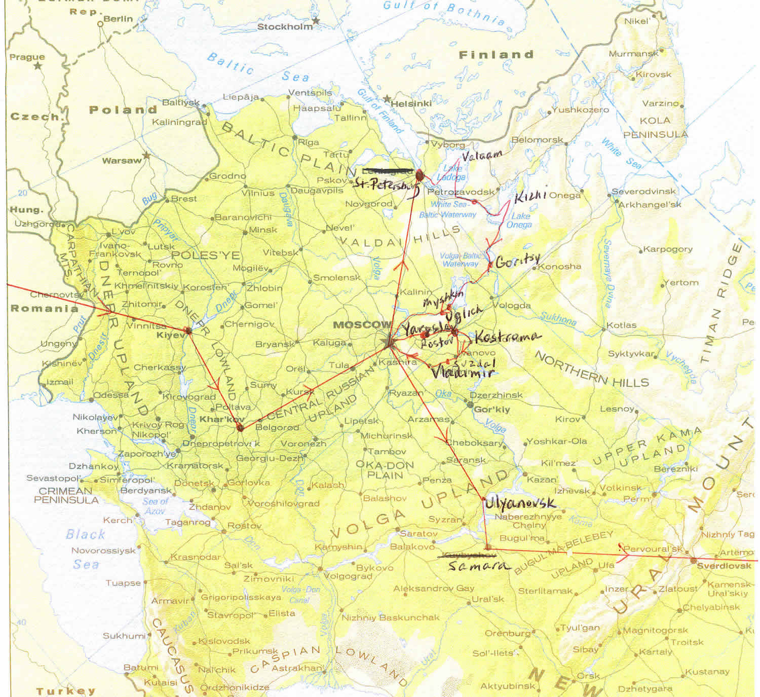 Ulyanovsk moscow map