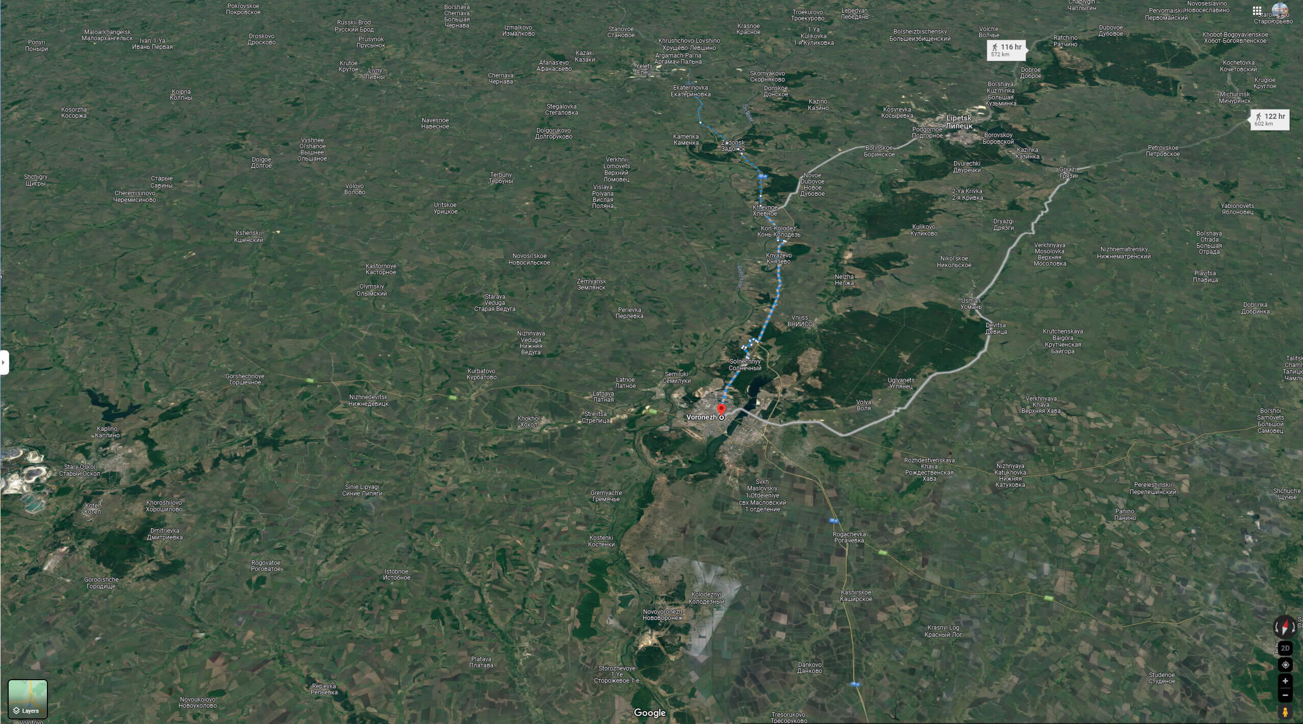 Voronezh Google Earth Map