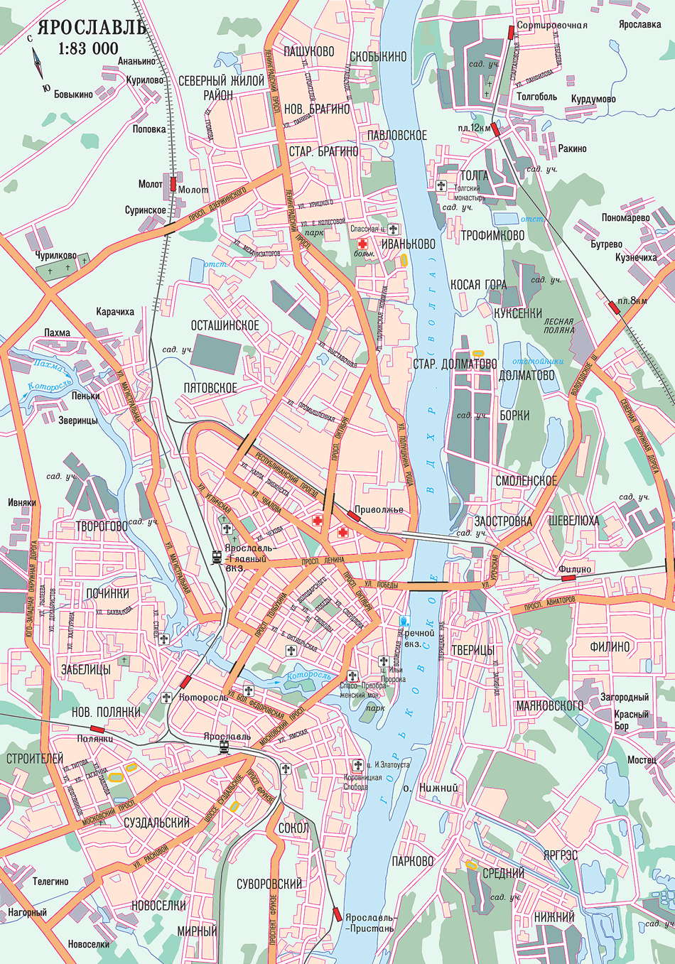 yaroslavl downtown map