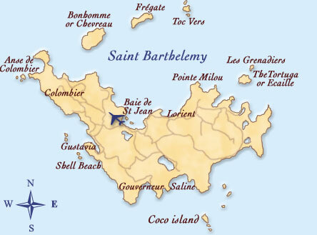 Large detailed map of Saint Barthelemy with roads and airport, Saint  Barthelemy, North America, Mapsland