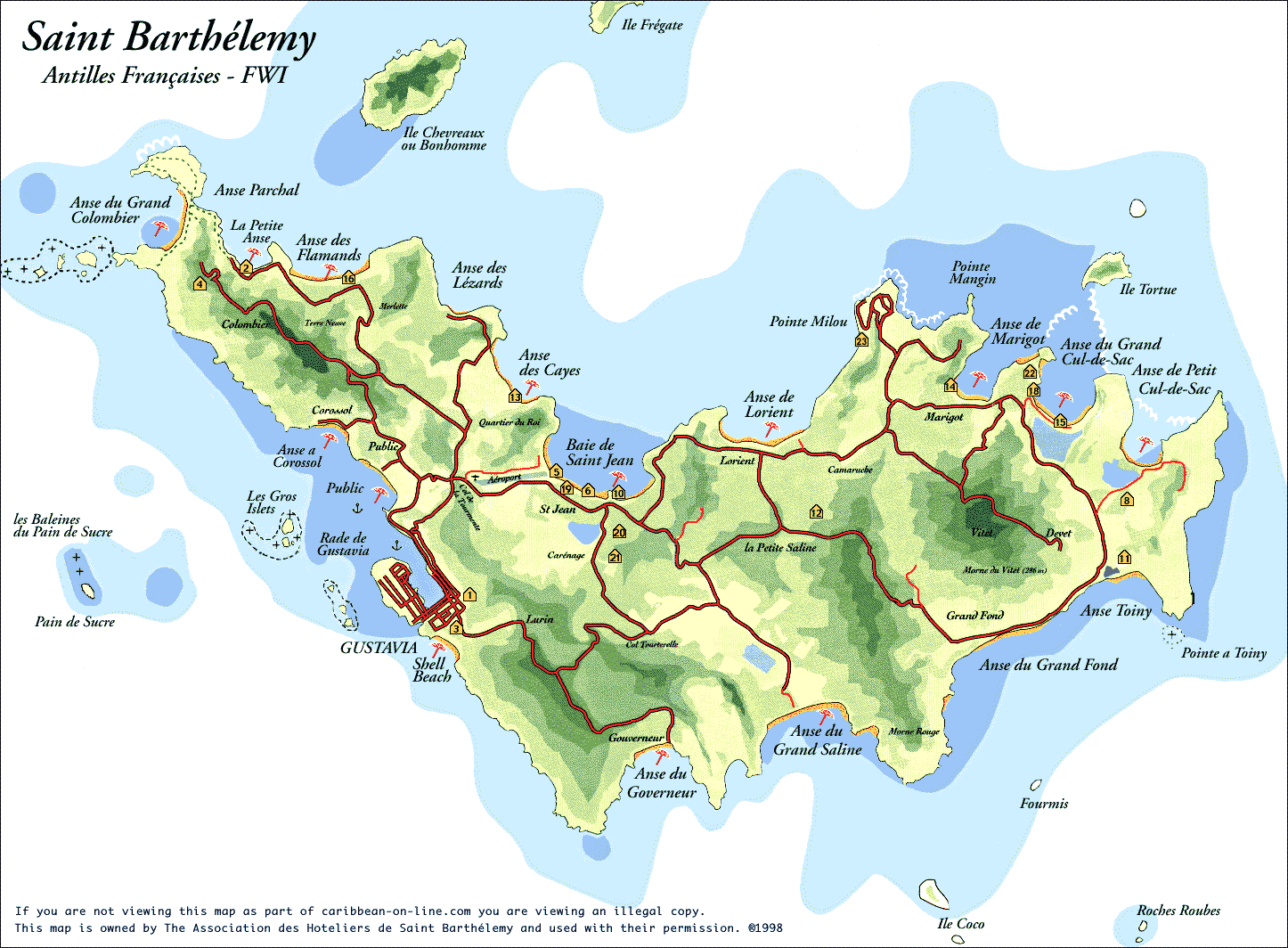 st barthelemy physical map