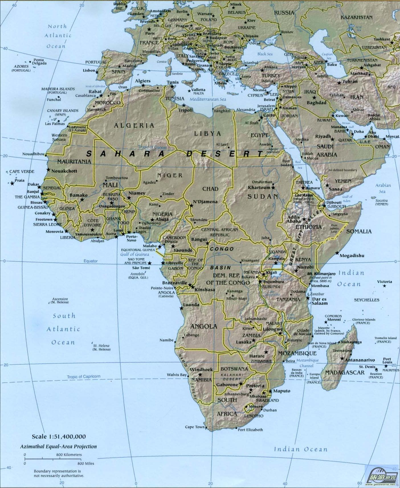 africa map st helena