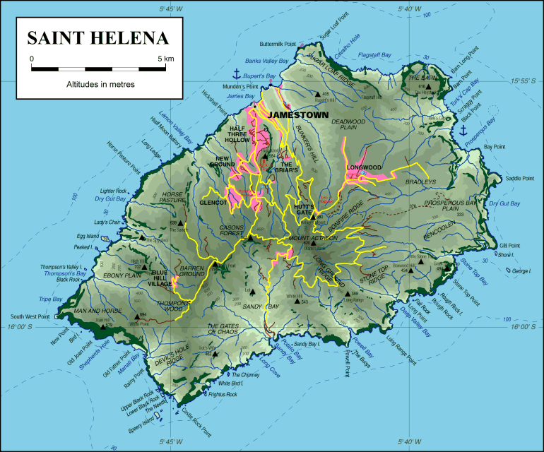 MAP OF SAINT HELENA