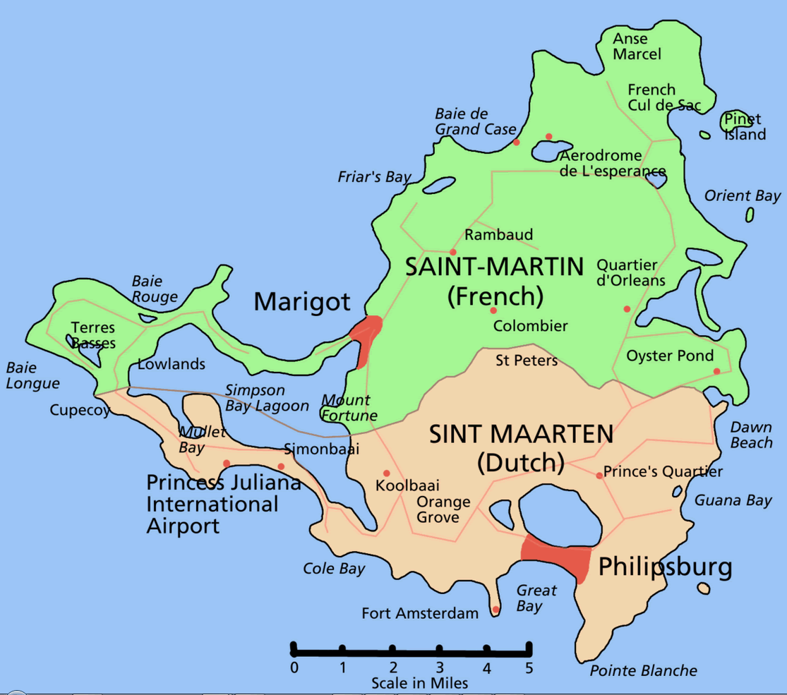 Saint Martin location Map