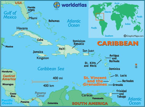 St Vincent Map Of Caribbean Saint Vincent And The Grenadines Map And Saint Vincent And The Grenadines  Satellite Images
