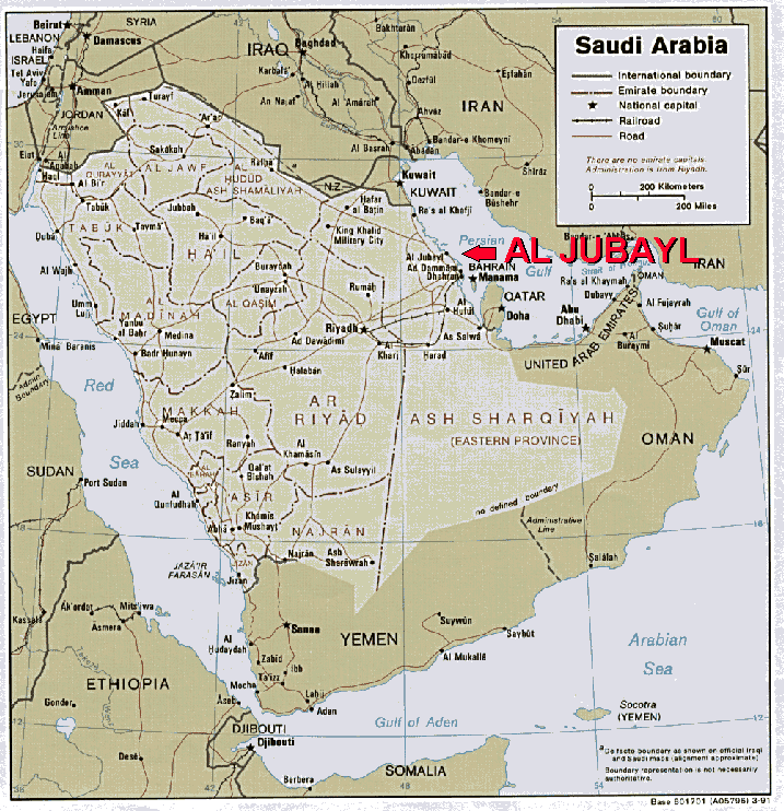 saudi arabia Al Jubayl map