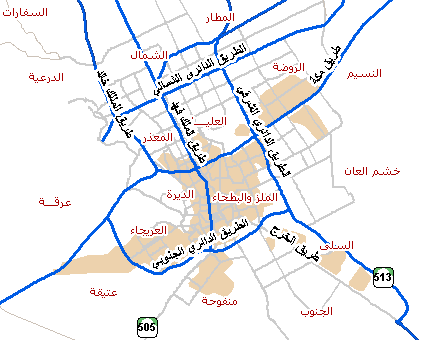 Riyadh Road Map With Exits Riyadh Map And Riyadh Satellite Image