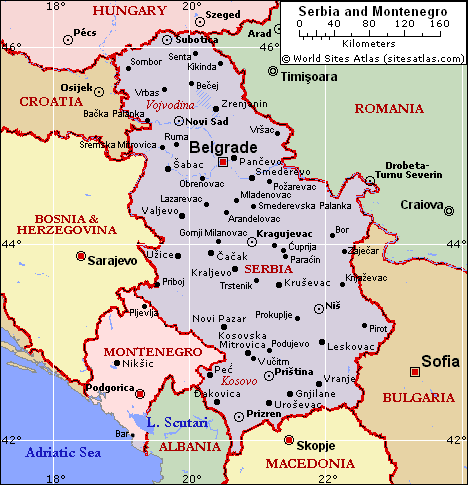serbia montenegro map