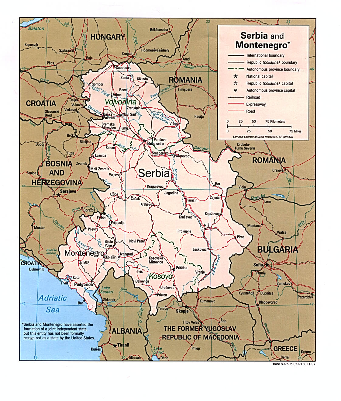 serbia montenegro political map