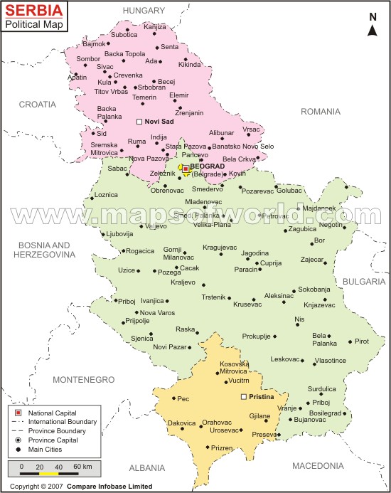 serbia political map