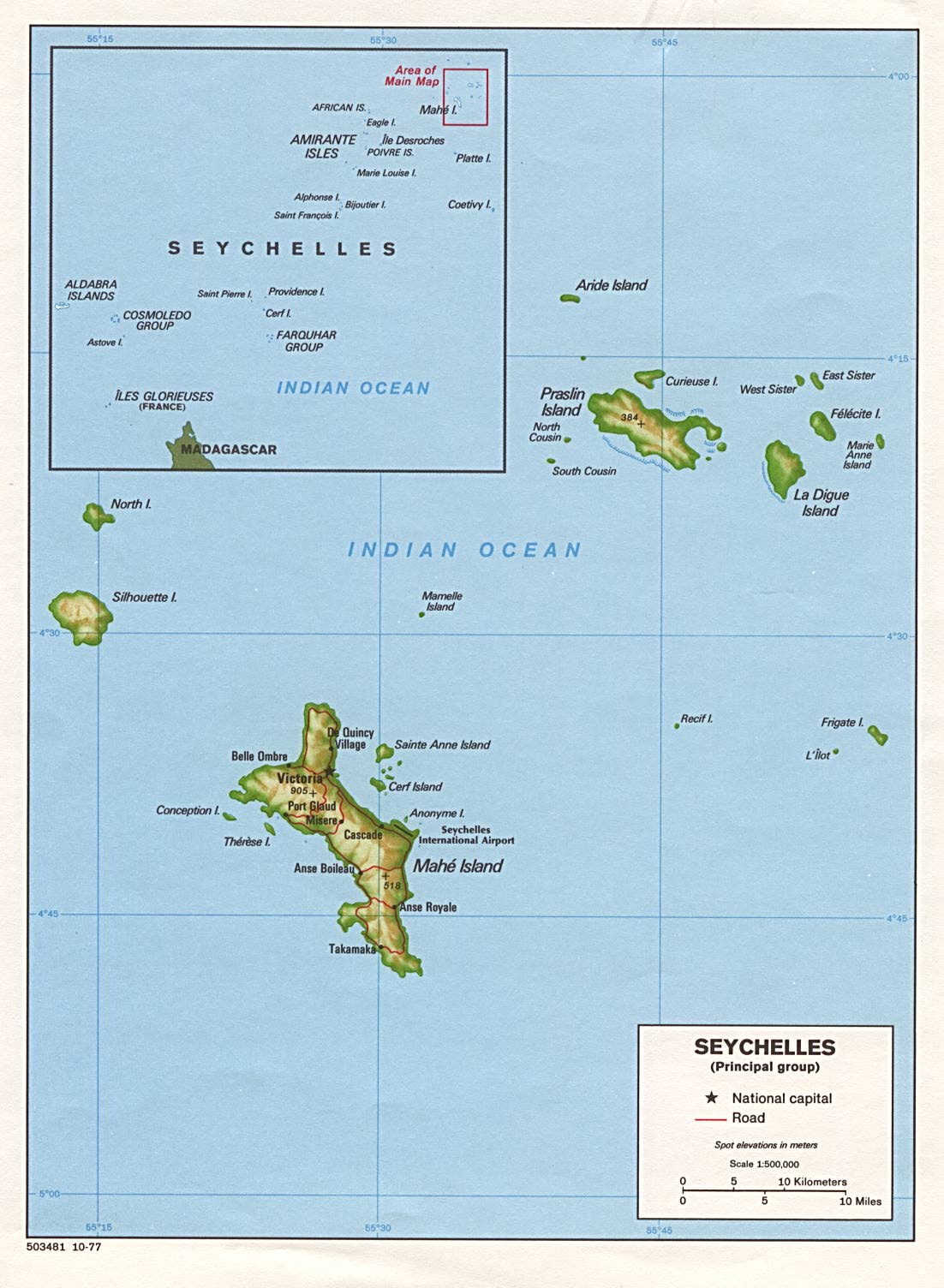 seychelles map indian ocean