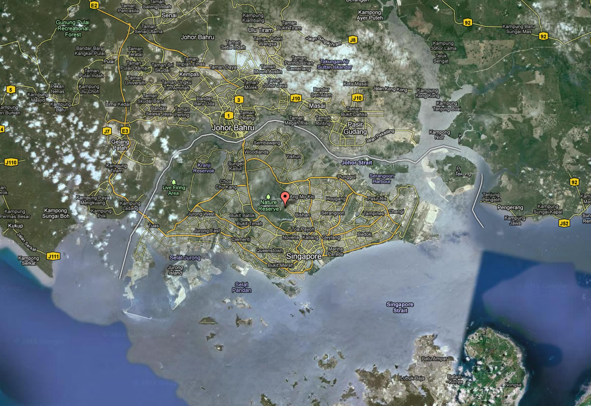 satellite map of singapore