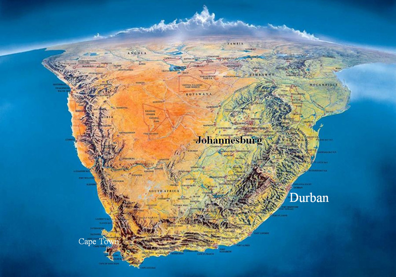 aerial map of south africa