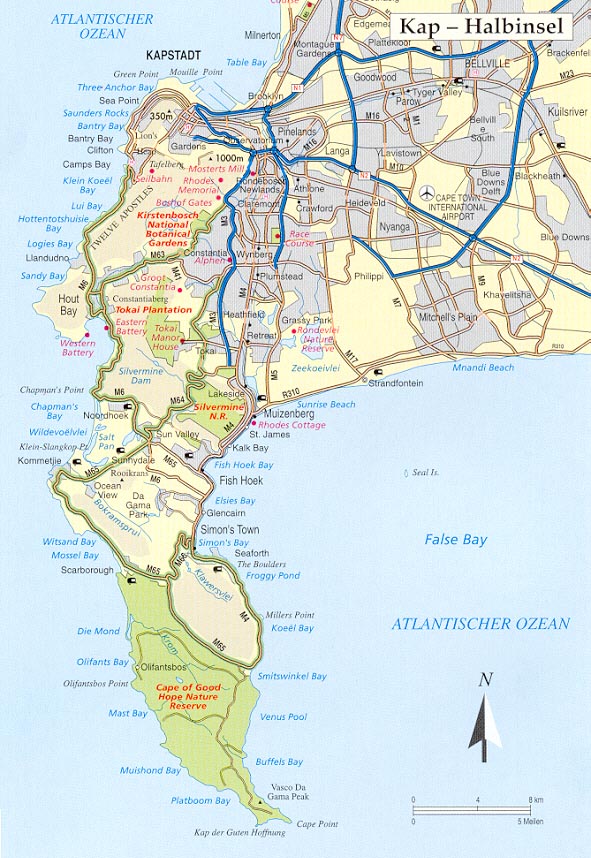 Cape Town Map and Cape Town Satellite Image