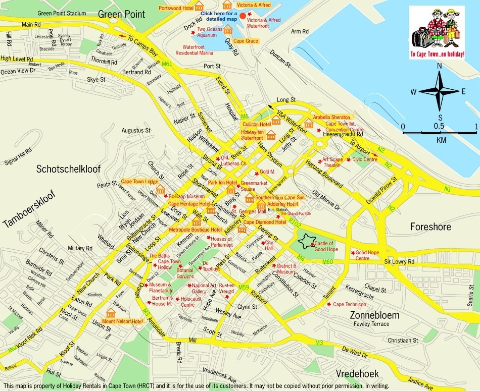 city center map of cape town