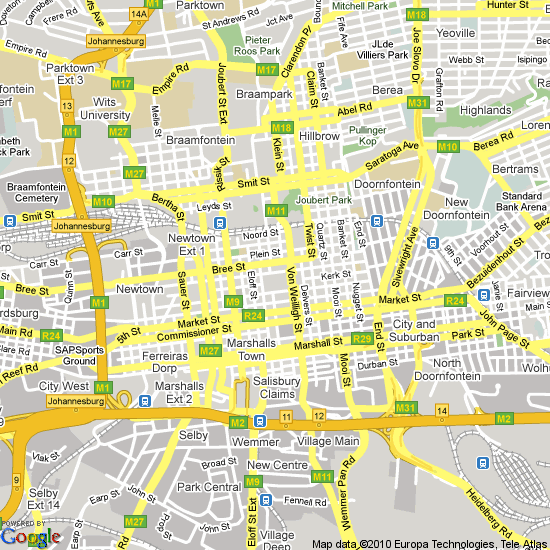 Johannesburg downtown map