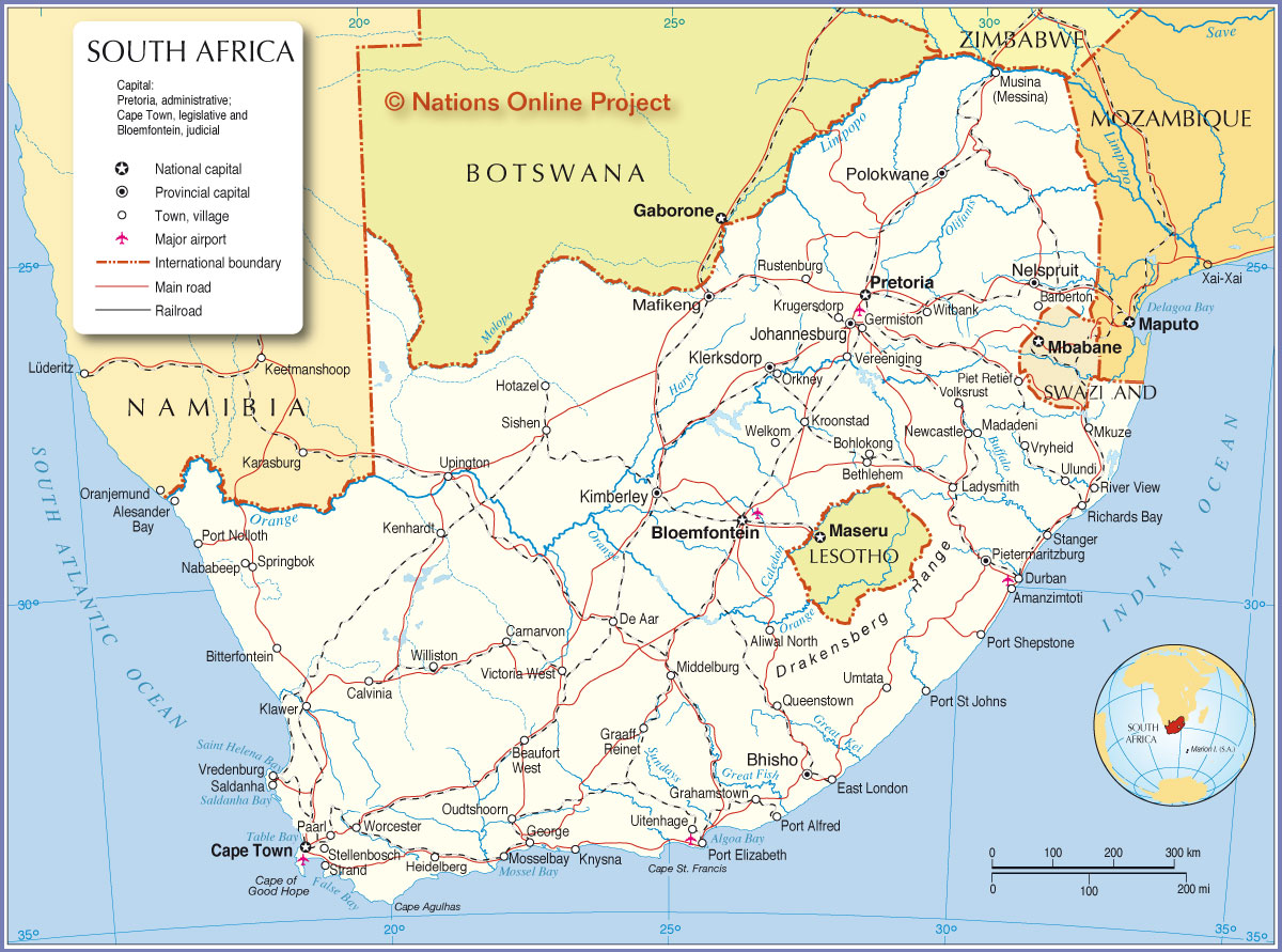 map south africa