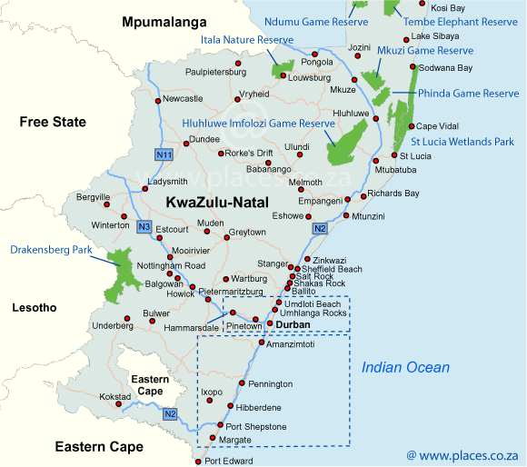 Newcastle area map
