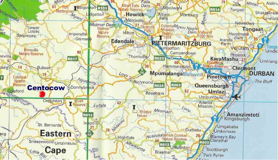 Pietermaritzburg area map