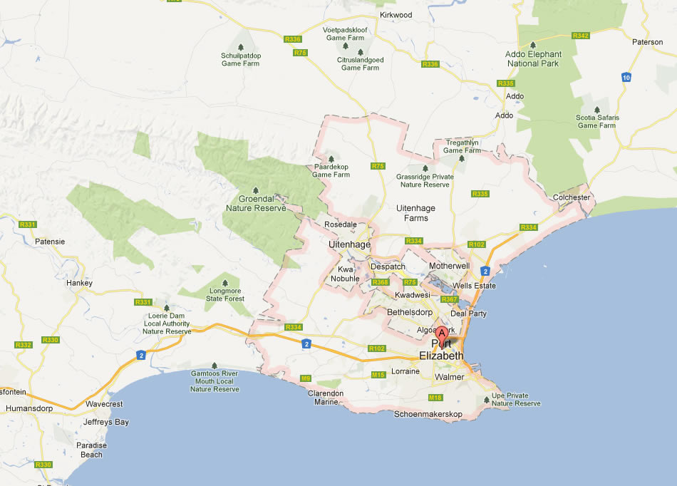 Port Elizabeth Map And Port Elizabeth Satellite Image