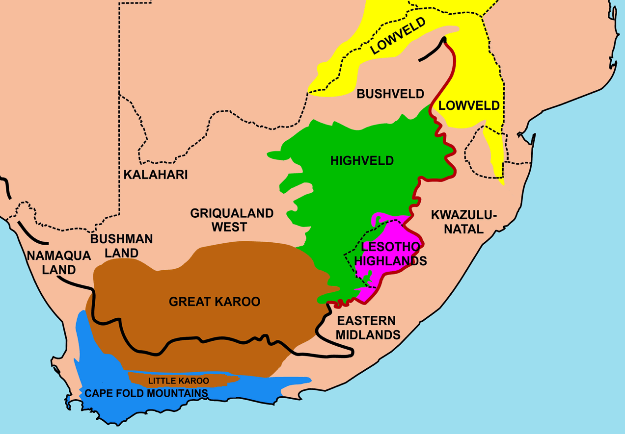 regions map of south africa