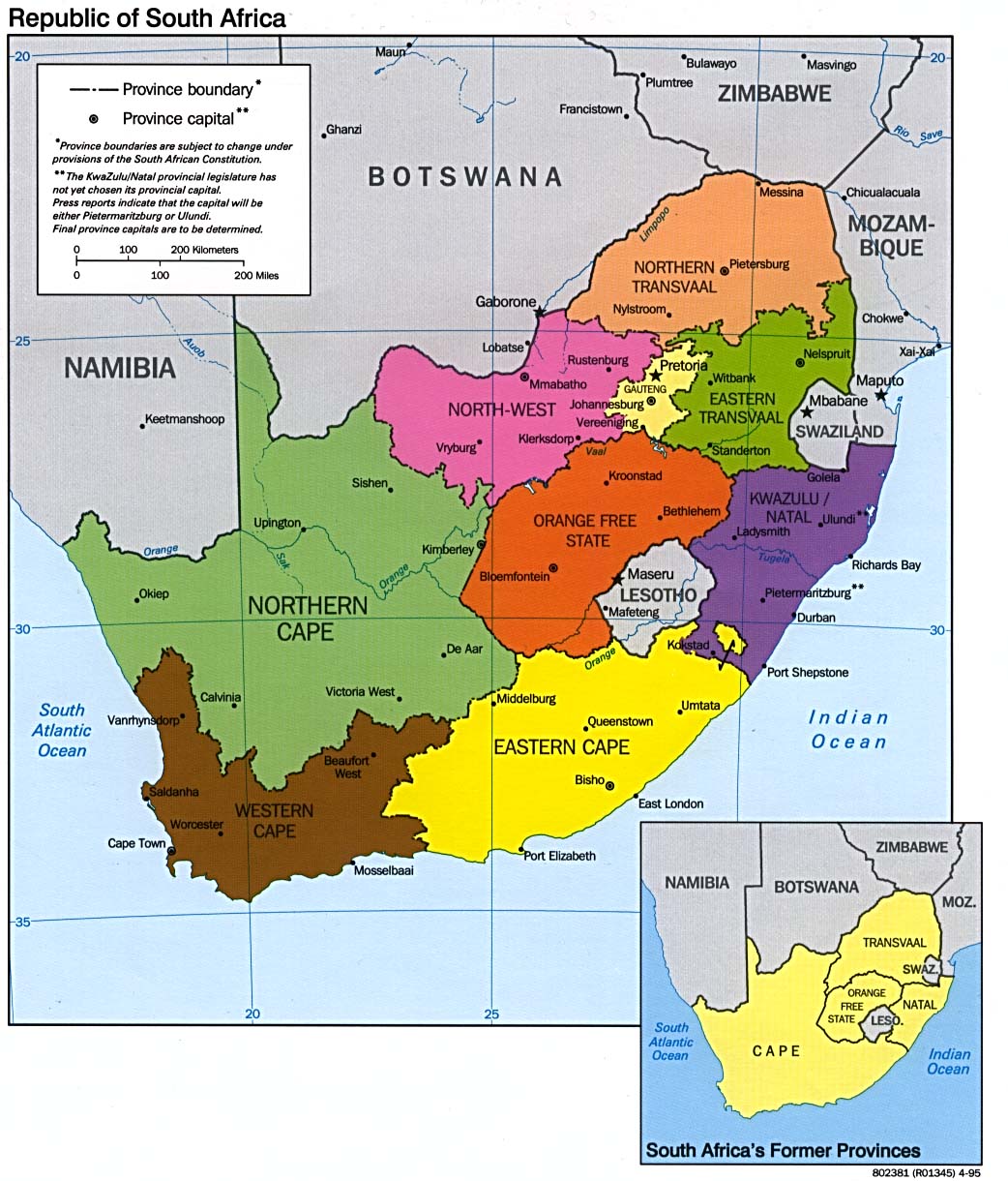 south africa provinces map