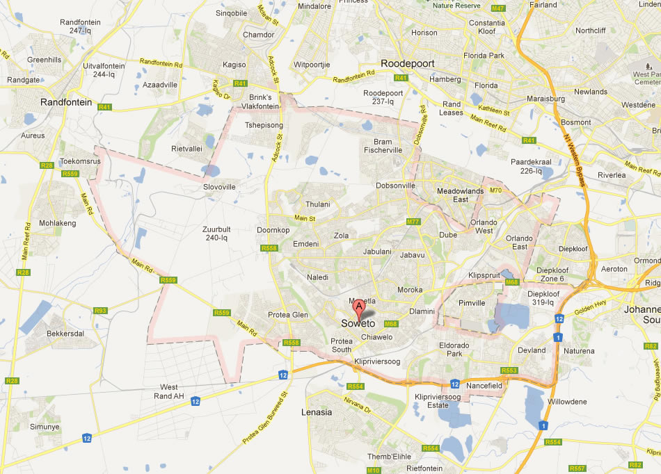 map of Soweto